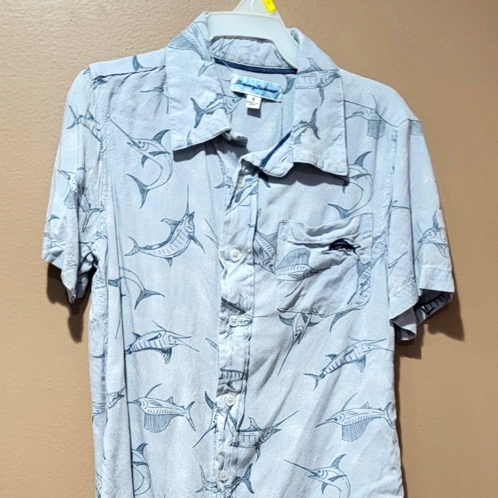 Tommy Bahama Boy’s Marlin Short Sleeve Casual Button Up sz 8